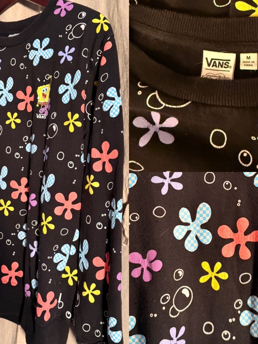 Vans SpongeBob Black Sweatshirt – Women's Small